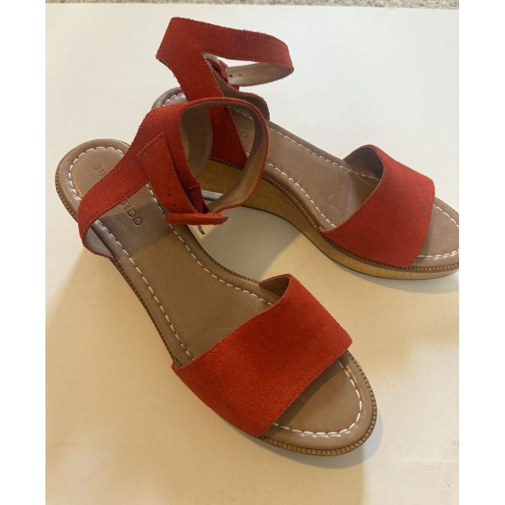 Bernardo Womens Orange Suede‎ Kate  Calf Ankle Strap Heels Size 11M